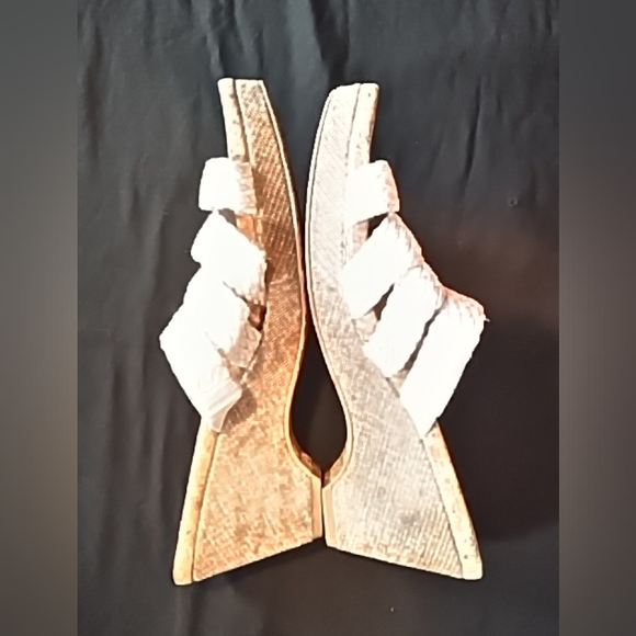 🛍️ BUNDLE ONLY 🛍️DANA BUCHMAN LADIES WHITE WOVEN HEELED SANDALS - Picture 6 of 11